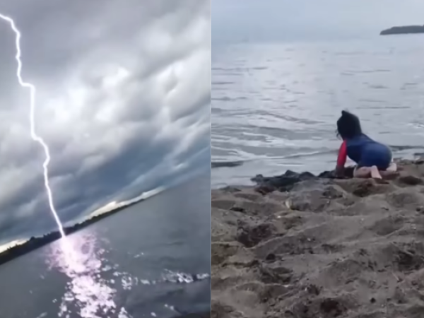 Rayo impacta en playa de Frutillar y sorprende a familia que disfrutaba la tarde